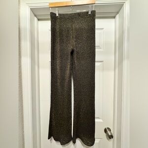 Forever 21 Gold & Black Flare Sparkle Pants